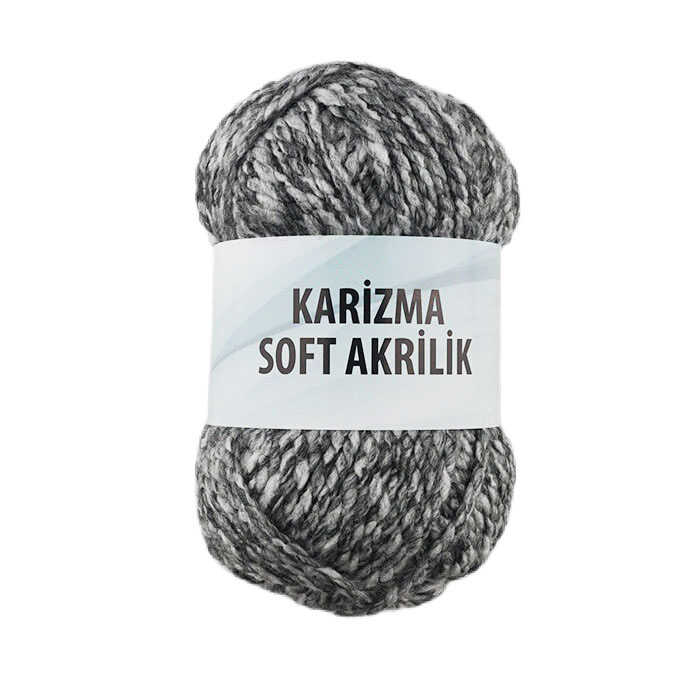 Karizma Soft Akrilik Örgü İpi 100 Gr. Ebruli Gri