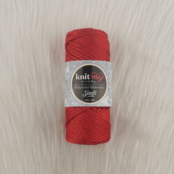 KNİT ME SILVERY POLYESTER MACROME HAND KNITTING YARN 100 GR 45 M. - Thumbnail