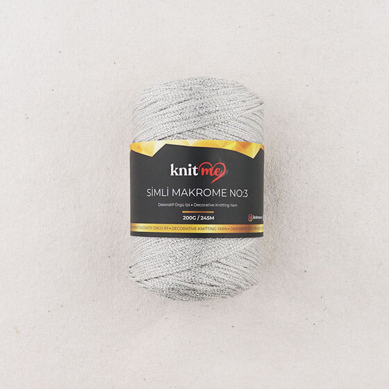 KNİT ME SİMLİ POLYESTER MAKROME İPİ NO:3 200 GR.245 MET