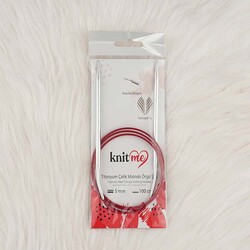 KNİTME - KNİT ME TITANIUM STEEL SHINE KNITTING NEEDLE 100 CM