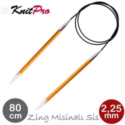 Knitpro - KNİTPRO 47122 ZİNG 80 CM. 2.25 MM. MİSİNALI ŞİŞ