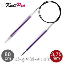Knitpro - KNİTPRO 47128 ZİNG 80 CM. 3.75 MM. MİSİNALI ŞİŞ