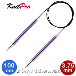 Knitpro - KNİTPRO 47158 ZİNG 100 CM. 3.75 MM. MİSİNALI ŞİŞ