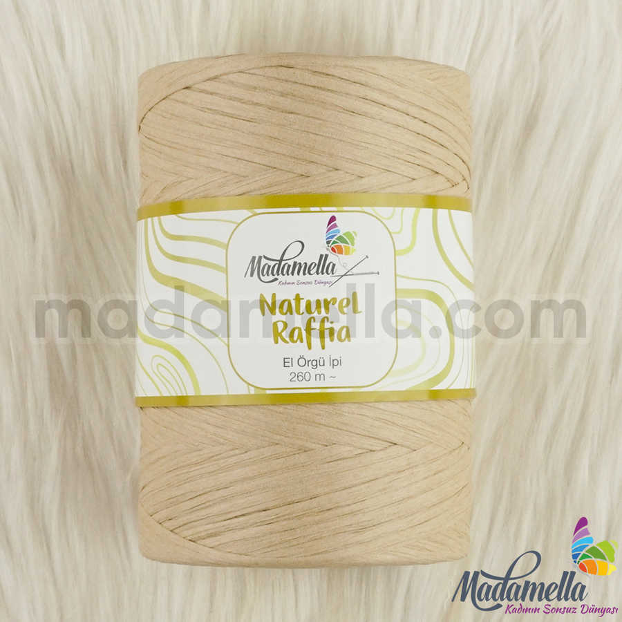 Madamella Natural Raffia Kağıt İplik 250 Mt.