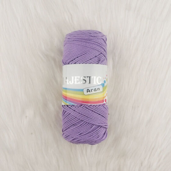 MAJESTIC ARAN 75% ACRYLIC 25% COTTON LIGHT GLOSSY SMOOTH KNITTING YARN 100 GR PLATO