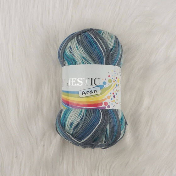 MAJESTIC ARAN SOCK YARN BLUE MARBLE 100GR