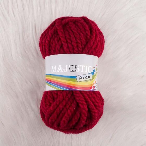 MAJESTİC ARAN BORDO MAKARNA EL ÖRGÜ İPİ 100 GR