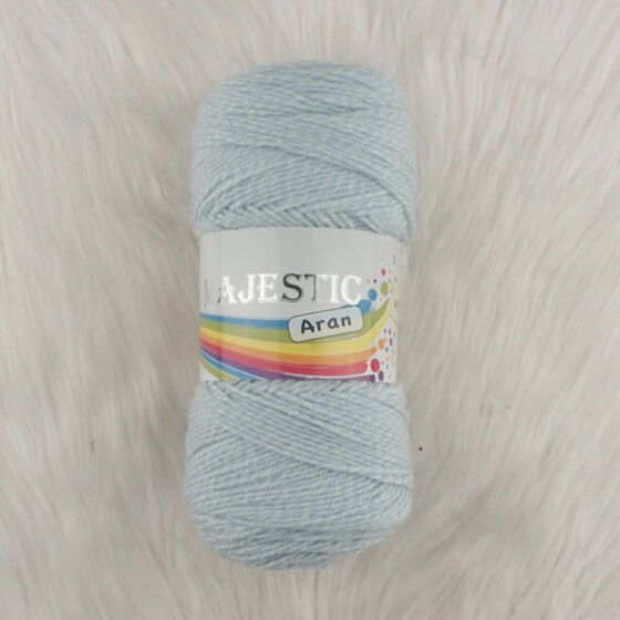 MAJESTİC ARAN EBRULİ BUZ MAVİSİ ÖRGÜ İPİ 100 GR