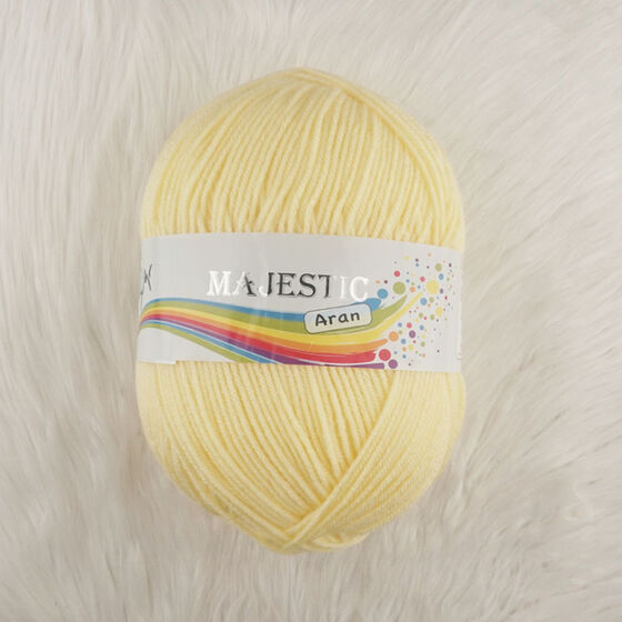 MAJESTIC ARAN LIGHT YELLOW KNITTING YARN 350 GR