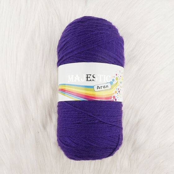 MAJESTIC ARAN PURPLE KNITTING YARN 350 GR