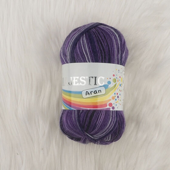 MAJESTIC ARAN SOCK YARN PURPLE EBRULI YARN 100GR