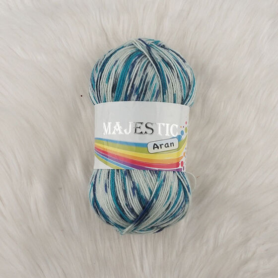 MAJESTİC ARAN SOCK YARN AÇIK MAVİ EBRULİ 100 GR