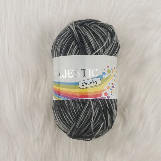 MAJESTIC CHUNKY SOCK YARN ANTHRACITE MARBLE 70GR