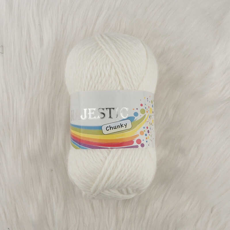 MAJESTİC CHUNKY ZİNCİR EKRU 100 GR ÖRGÜ İPİ AKRİLİK İPLER Noname