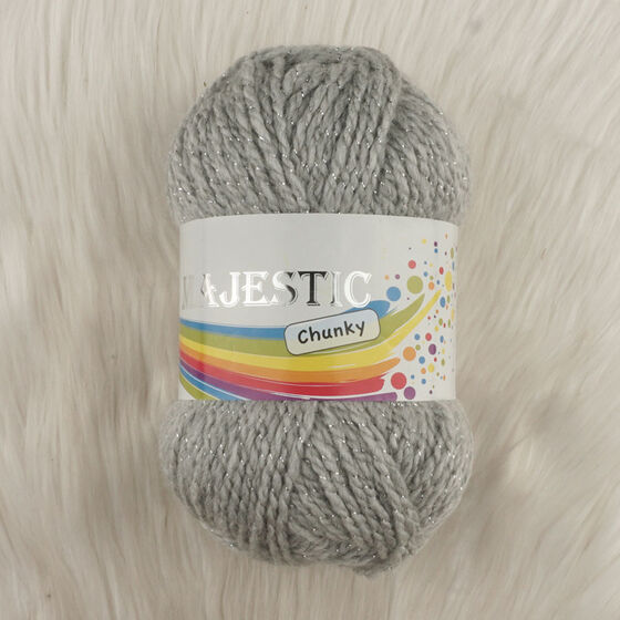 MAJESTİC CHUNKY GRİ SİMLİ ÖRGÜ İPİ 80 GR