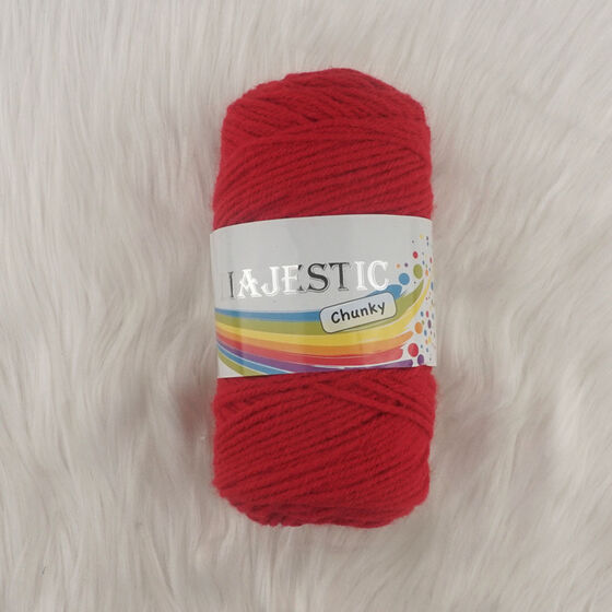 MAJESTİC CHUNKY KIRMIZI ÖRGÜ İPİ 100GR