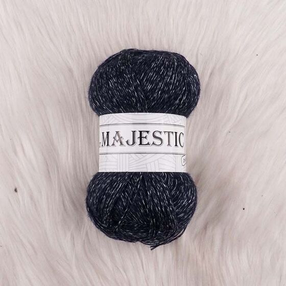 MAJESTİC CHUNKY LACİVERT EBRULİ İNCE ÖRGÜ İPİ 100 GR
