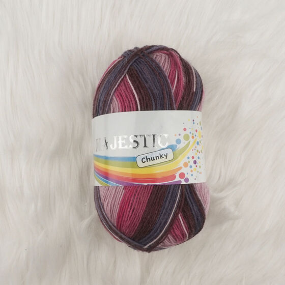 MAJESTIC CHUNKY SOCK YARN FUCHIA-PINK MARBLE 70GR
