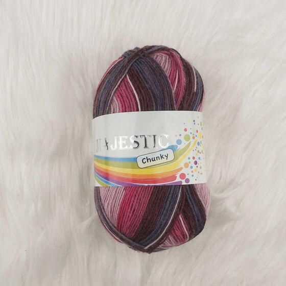 MAJESTIC CHUNKY SOCK YARN FUCHIA-PINK MARBLED 100 GR.