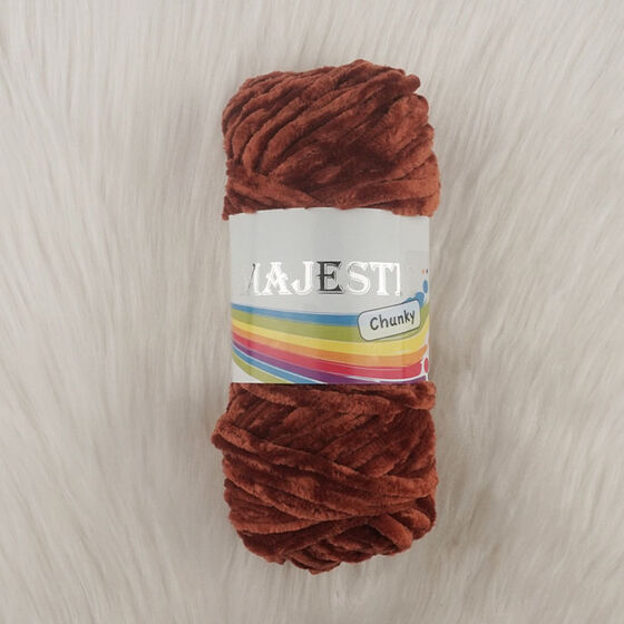 MAJESTIC CHUNKY THIN VELVET Cinnamon KNITTING YARN 100 GR