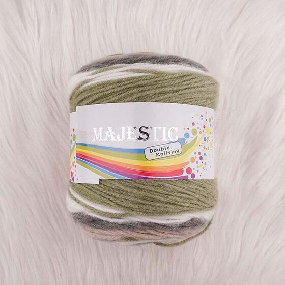 MAJESTİC DOUBLE KNİTTİNG JERSEY YEŞİL-KREM ÖRGÜ İPİ 160 GR
