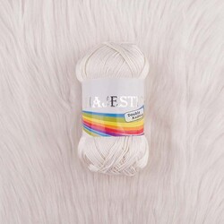 MAJESTİC - MAJESTİC DOUBLE KNİTTİNG KREM İNCE COTTON ÖRGÜ İPİ 100 GR