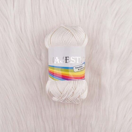 MAJESTİC DOUBLE KNİTTİNG KREM İNCE COTTON ÖRGÜ İPİ 100 GR
