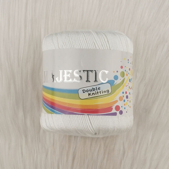 MAJESTİC DOUBLE KNİTTİNG PARLAK POLYESTER BEYAZ ÖRGÜ İPİ 30 GR