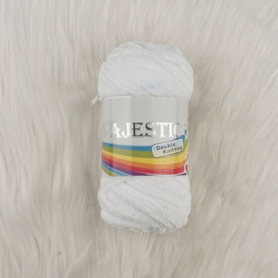MAJESTIC DOUBLE KNITTING VELVET WHITE 100GR
