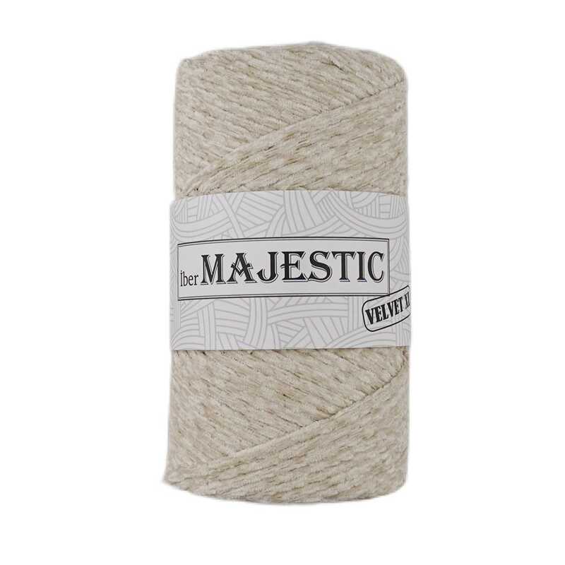 Majestic Velvet Xl Kadife Görünümlü Koyu Krem Makrome İpi 250 Gr