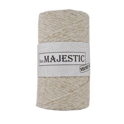 MAJESTİC - MAJESTİC VELVET XL KADİFE GÖRÜNÜMLÜ KOYU KREM MAKROME İPİ 250 GR