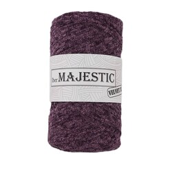 MAJESTİC - MAJESTİC VELVET XL KADİFE GÖRÜNÜMLÜ MOR MAKROME İPİ 250 GR