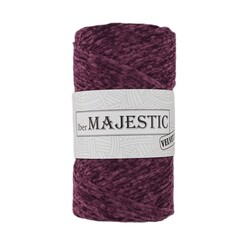 MAJESTİC - MAJESTİC VELVET XL KADİFE GÖRÜNÜMLÜ MÜRDÜM MAKROME İPİ 250 GR