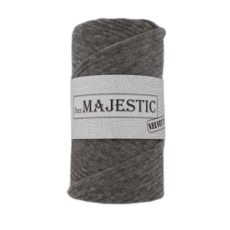 Majestic Velvet Xl Kadife Görünümlü Orta Gri Makrome İpi 250 Gr