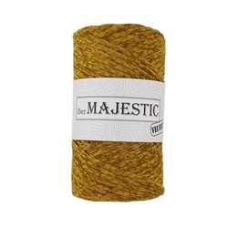 MAJESTİC - MAJESTİC VELVET XL KADİFE GÖRÜNÜMLÜ YAĞ YEŞİLİ MAKROME İPİ 250 GR