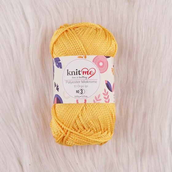 KNİT ME POLYESTER MACROME HAND KNITTING YARN NO:3 100 GR.125 MT.