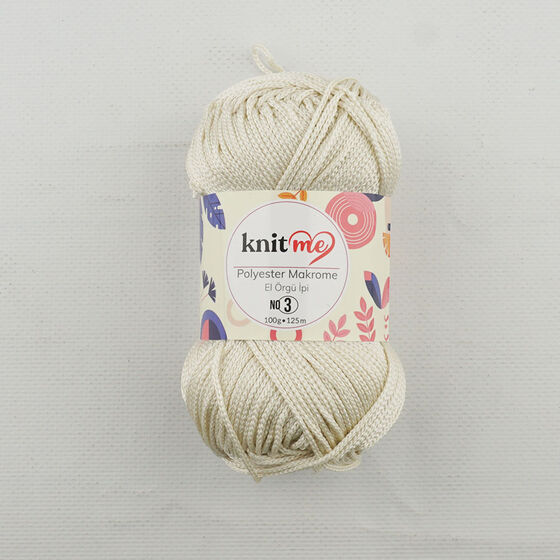 KNİT ME POLYESTER MACROME HAND KNITTING YARN NO:3 100 GR.125 MT.