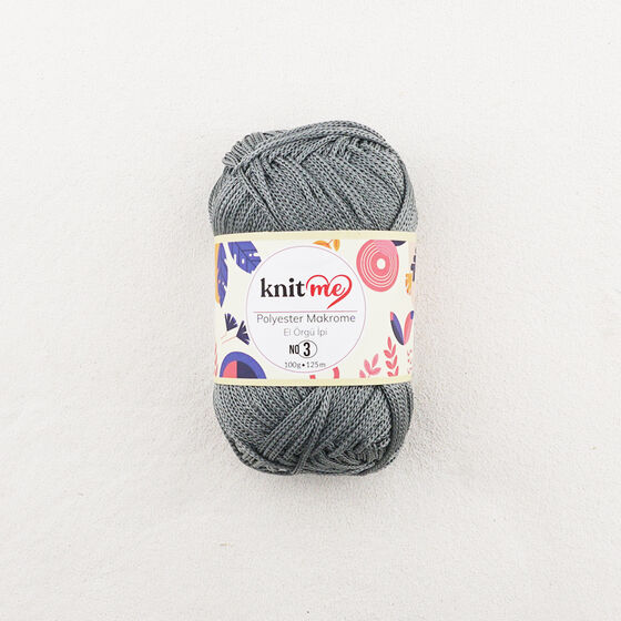 KNİT ME POLYESTER MACROME HAND KNITTING YARN NO:3 100 GR.125 MT.