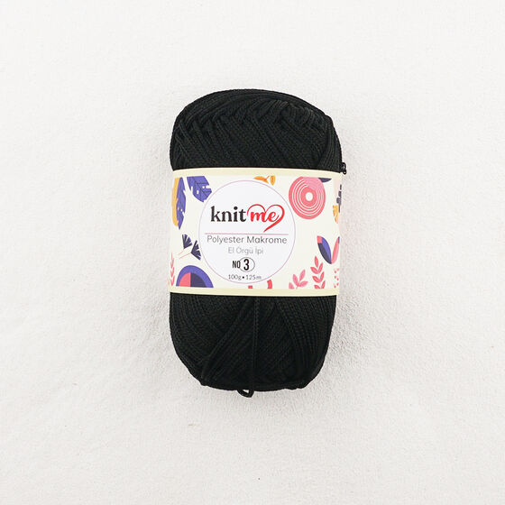 KNİT ME POLYESTER MACROME HAND KNITTING YARN NO:3 100 GR.125 MT.