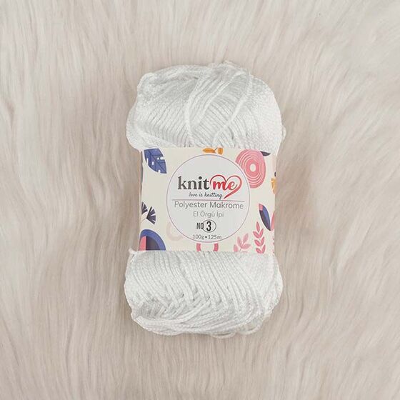 KNİT ME POLYESTER MACROME HAND KNITTING YARN NO:3 100 GR.125 MT.