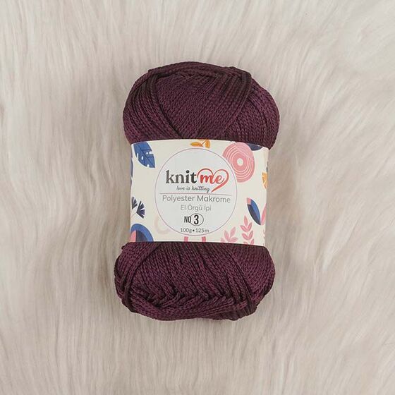 KNİT ME POLYESTER MACROME HAND KNITTING YARN NO:3 100 GR.125 MT.