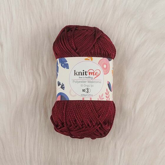 KNİT ME POLYESTER MACROME HAND KNITTING YARN NO:3 100 GR.125 MT.