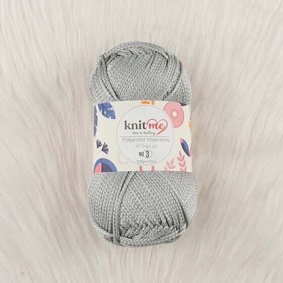 KNİT ME POLYESTER MACROME HAND KNITTING YARN NO:3 100 GR.125 MT.