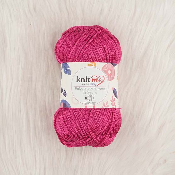 KNİT ME POLYESTER MACROME HAND KNITTING YARN NO:3 100 GR.125 MT.