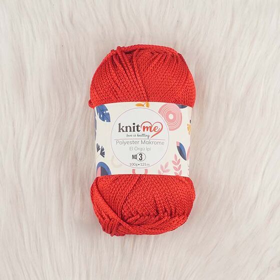 KNİT ME POLYESTER MACROME HAND KNITTING YARN NO:3 100 GR.125 MT.