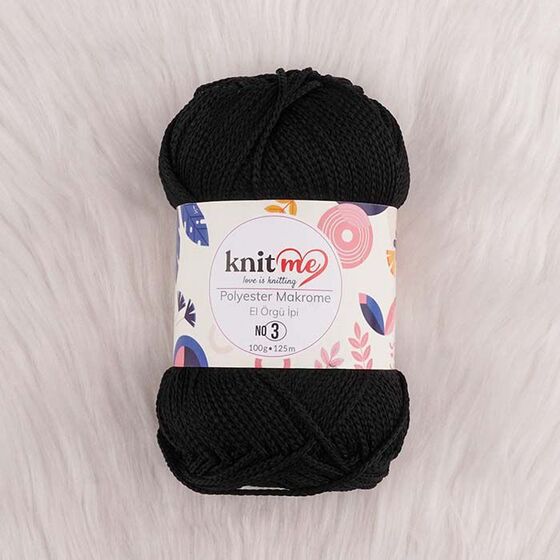 KNİT ME POLYESTER MACROME HAND KNITTING YARN NO:3 100 GR.125 MT.