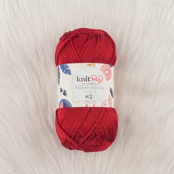 KNİT ME POLYESTER MACROME HAND KNITTING YARN NO:3 100 GR.125 MT.