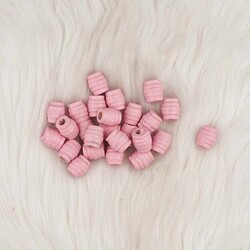 Madamella - PEMBE AHŞAP OLUKLU BONCUK 14 MM 50 GR. Madamella - PEMBE AHŞAP OLUKLU BONCUK 14 MM 50 GR.