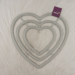 PLASTIC HEART MACROME RING 25 X 24 CM. - Thumbnail