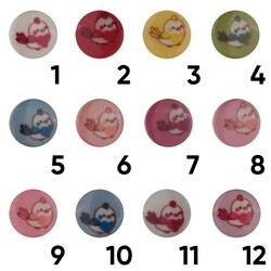 POLYESTER BIRD FIGURE BABY BUTTON 15 MM MODEL 1 - Thumbnail